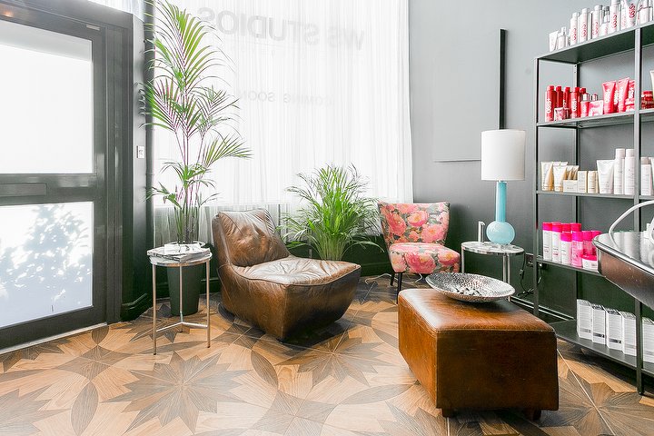 Lounge seating inside the Pimlico salon